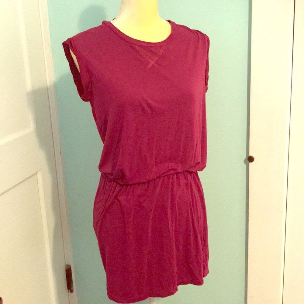 J CREW mini dress in raspberry satin and knit